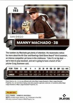 2022 Donruss #193 Manny Machado Back