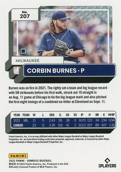 2022 Donruss #207 Corbin Burnes Back