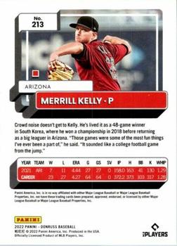 2022 Donruss #213 Merrill Kelly Back