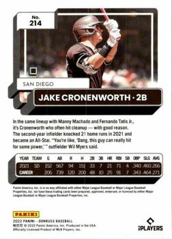 2022 Donruss #214 Jake Cronenworth Back