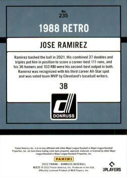 2022 Donruss #235 Jose Ramirez Back