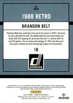 2022 Donruss #268 Brandon Belt Back