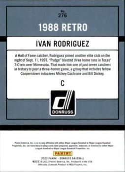 2022 Donruss #276 Ivan Rodriguez Back