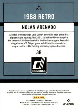 2022 Donruss #278 Nolan Arenado Back