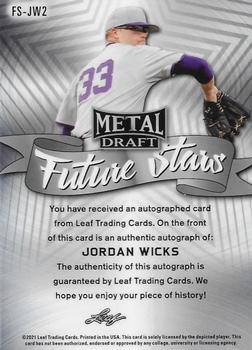 2021 Leaf Metal Draft - Future Stars Autographs Silver Mojo #FS-JW2 Jordan Wicks Back
