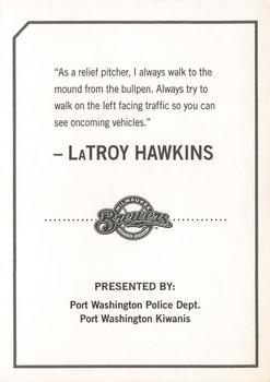 2010 Milwaukee Brewers Police - Port Washington Police Dept., Port Washington Kiwanis #NNO LaTroy Hawkins Back