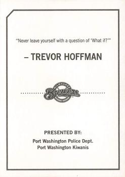 2010 Milwaukee Brewers Police - Port Washington Police Dept., Port Washington Kiwanis #NNO Trevor Hoffman Back