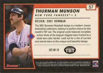 2022 Topps Throwback Thursday #57 Thurman Munson Back