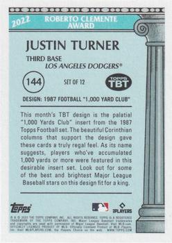 2022 Topps Throwback Thursday #144 Justin Turner Back