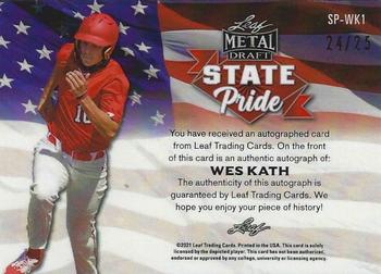 2021 Leaf Metal Draft - State Pride Autographs Purple Rainbow #SP-WK1 Wes Kath Back