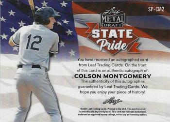 2021 Leaf Metal Draft - State Pride Autographs Silver Wave #SP-CM2 Colson Montgomery Back