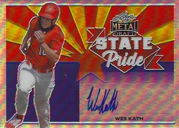 2021 Leaf Metal Draft - State Pride Autographs Silver Wave #SP-WK1 Wes Kath Front