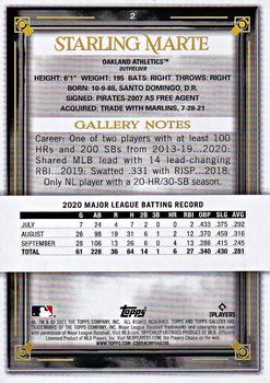 2021 Topps Gallery - Printer Proof #2 Starling Marte Back
