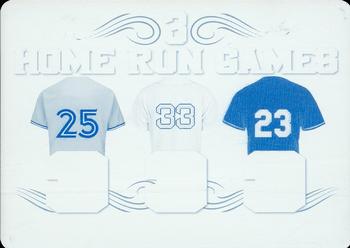 2021 Leaf Lumber - 3 Home Run Games Relics Printing Plate Cyan #3HRG-23 Carlos Delgado / Jason Varitek / Ellis Burks Front