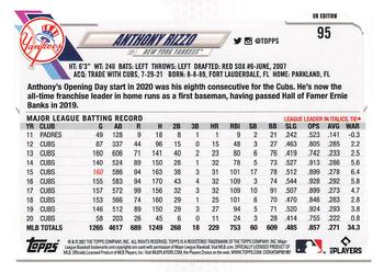 2021 Topps UK Edition #95 Anthony Rizzo Back