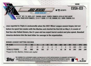 2021 Topps Chrome Update - Autographs #CUSA-JED Jose Devers Back