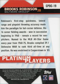 2021 Topps Chrome Update - Platinum Player Die Cut #CPDC-19 Brooks Robinson Back