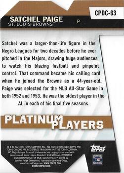 2021 Topps Chrome Update - Platinum Player Die Cut #CPDC-63 Satchel Paige Back