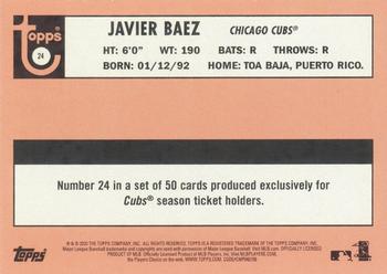 2020 Topps Chicago Cubs Season Ticket Holders #24 Javier Baez Back
