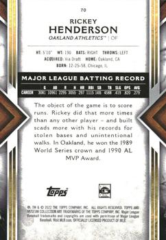 2022 Topps Museum Collection #70 Rickey Henderson Back