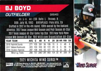 2021 Choice Wichita Wind Surge #03 B.J. Boyd Back
