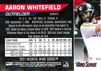 2021 Choice Wichita Wind Surge #23 Aaron Whitefield Back