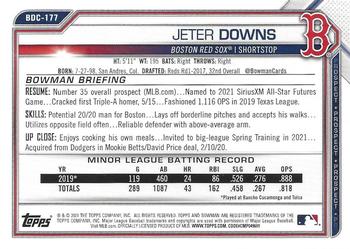 2021 Bowman Draft Sapphire Edition #BDC-177 Jeter Downs Back