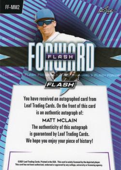 2021 Leaf Flash - Flash Forward Autographs Silver #FF-MM2 Matt McLain Back