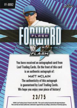 2021 Leaf Flash - Flash Forward Autographs Purple #FF-MM2 Matt McLain Back
