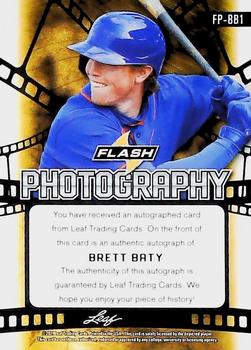 2021 Leaf Flash - Flash Photography Autographs Silver #FP-BB1 Brett Baty Back