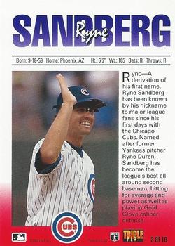 1993 Triple Play - Nicknames #3 Ryne Sandberg Back
