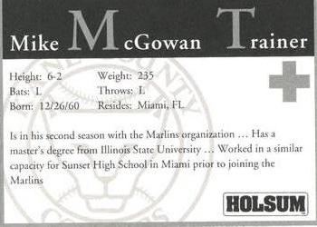 1994 Kane County Cougars #NNO Mike McGowan Back
