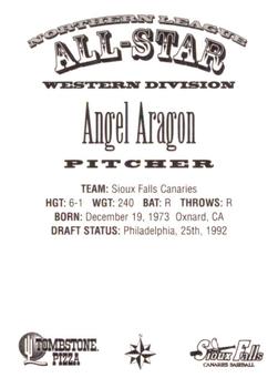 1997 Northern League All-Stars #NNO Angel Aragon Back
