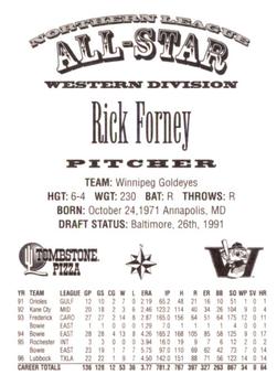 1997 Northern League All-Stars #NNO Rick Forney Back