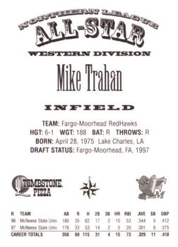 1997 Northern League All-Stars #NNO Mike Trahan Back