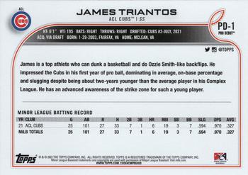 2022 Topps Pro Debut #PD-1 James Triantos Back