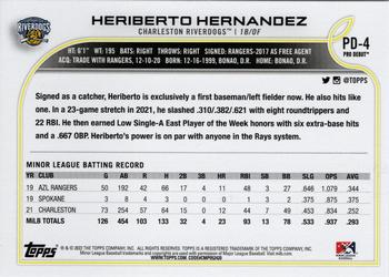 2022 Topps Pro Debut #PD-4 Heriberto Hernandez Back