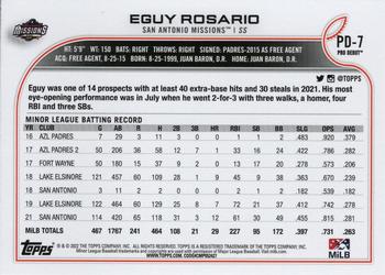 2022 Topps Pro Debut #PD-7 Eguy Rosario Back