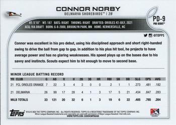 2022 Topps Pro Debut #PD-9 Connor Norby Back