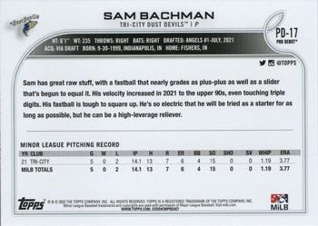 2022 Topps Pro Debut #PD-17 Sam Bachman Back