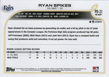 2022 Topps Pro Debut #PD-31 Ryan Spikes Back