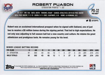 2022 Topps Pro Debut #PD-32 Robert Puason Back