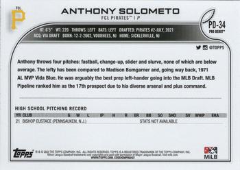 2022 Topps Pro Debut #PD-34 Anthony Solometo Back