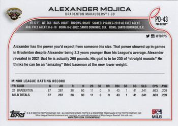 2022 Topps Pro Debut #PD-43 Alexander Mojica Back