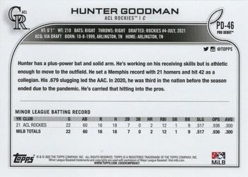 2022 Topps Pro Debut #PD-46 Hunter Goodman Back