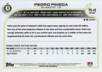2022 Topps Pro Debut #PD-49 Pedro Pineda Back