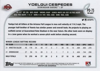 2022 Topps Pro Debut #PD-75 Yoelqui Cespedes Back