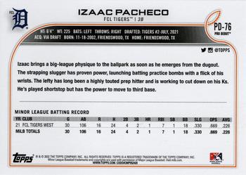 2022 Topps Pro Debut #PD-76 Izaac Pacheco Back
