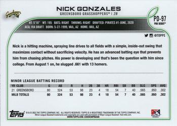 2022 Topps Pro Debut #PD-97 Nick Gonzales Back