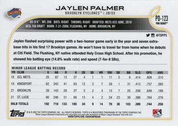 2022 Topps Pro Debut #PD-123 Jaylen Palmer Back